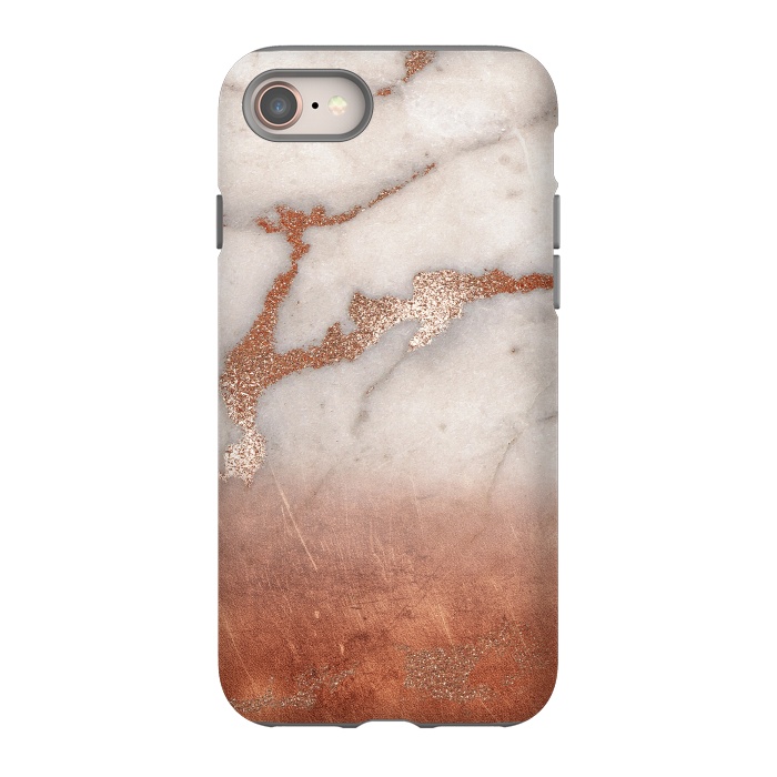 iPhone 8 StrongFit Copper Trendy Veined Marble by  Utart