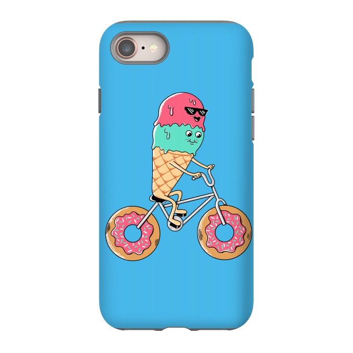 iPhone 8 StrongFit Donut Bicycle Blue by Coffee Man