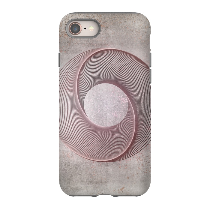 iPhone 8 StrongFit Rose Gold Line Art Circle   by Andrea Haase