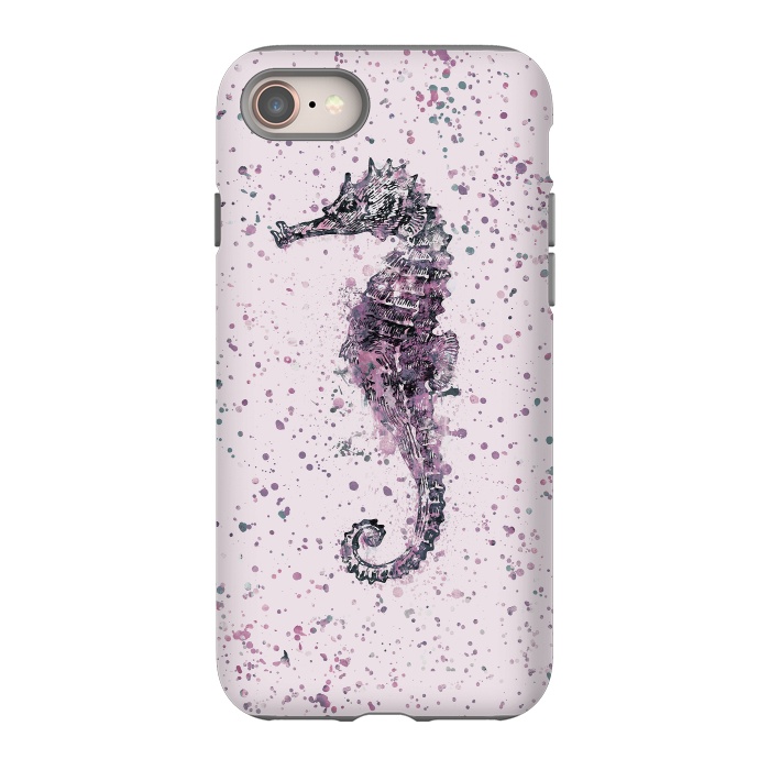 iPhone 8 StrongFit Watercolor Seahorse by Andrea Haase
