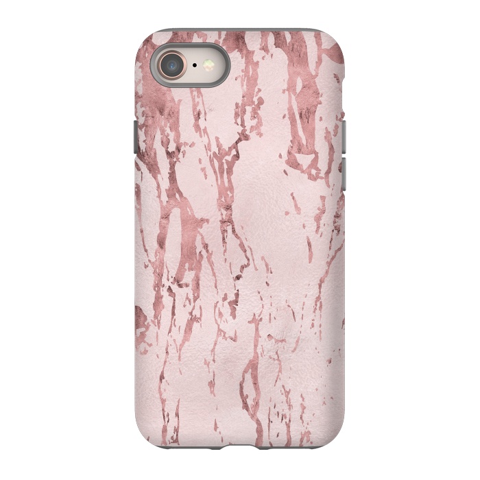 iPhone 8 StrongFit Shiny Rose Gold Marble 2 by Andrea Haase