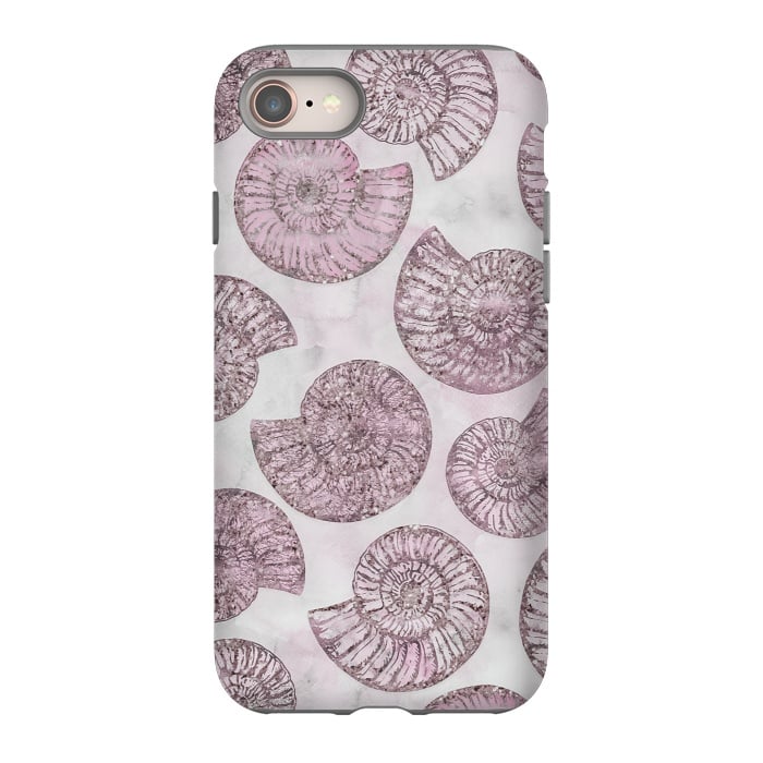 iPhone 8 StrongFit Soft Pink Fossils  by Andrea Haase