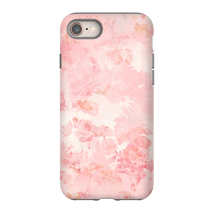 iPhone 8 StrongFit Vintage Roses in Pink - Pattern by  Utart