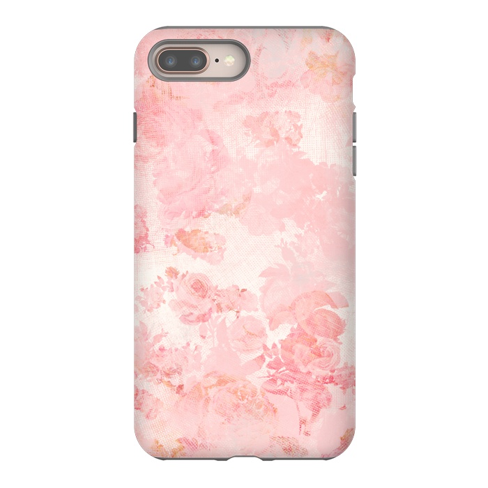 iPhone 8 plus StrongFit Vintage Roses in Pink - Pattern by  Utart