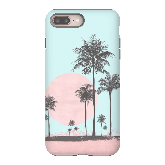 iPhone 8 plus StrongFit Beachfront Palm Tree Sunset by Andrea Haase