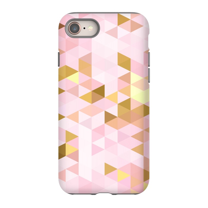 iPhone 8 StrongFit Pink and Rose Gold Marble Triangle Pattern by  Utart