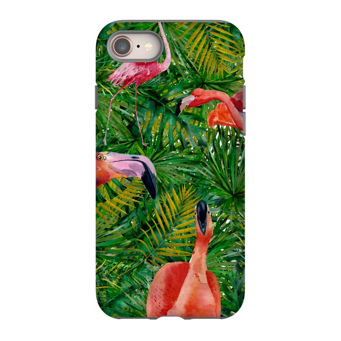 iPhone 8 StrongFit Flamingo Jungle Party by  Utart
