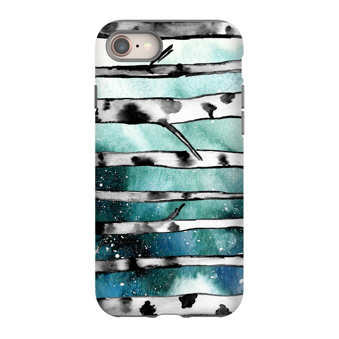 iPhone 8 StrongFit Abstract Birch Teal  by Amaya Brydon