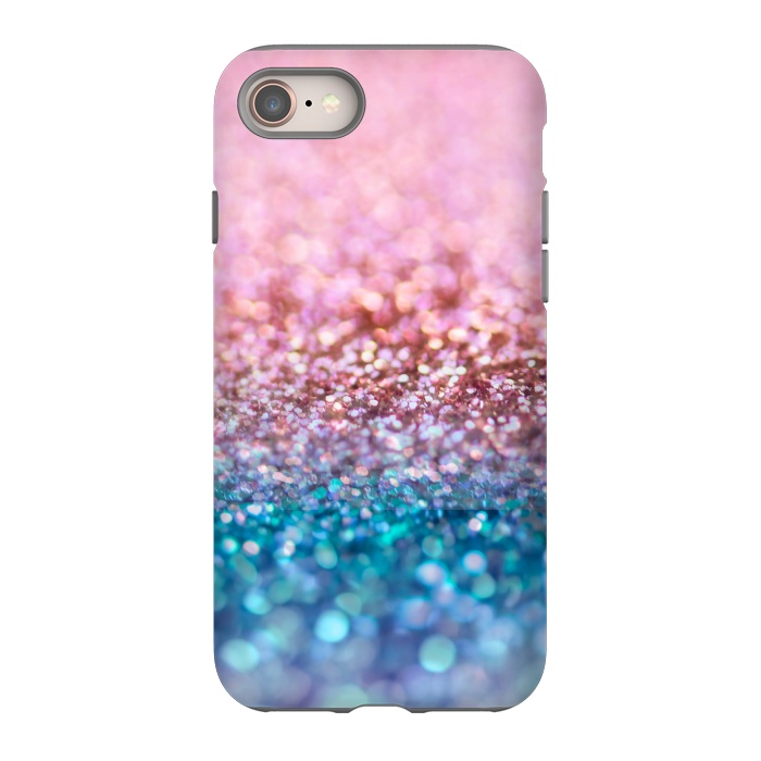 iPhone 8 StrongFit Teal and Rose Gold Glitter Dance by  Utart