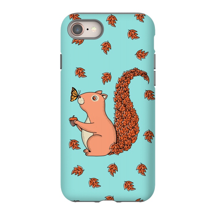 iPhone 8 StrongFit Squirrel and Butterfly by Coffee Man