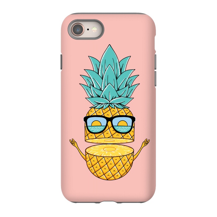 iPhone 8 StrongFit Pineapple Sunglasses Pink by Coffee Man