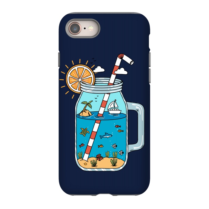 iPhone 8 StrongFit Drink Landscape Blue by Coffee Man