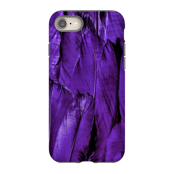 iPhone 8 StrongFit Purple Feathers by Andrea Haase
