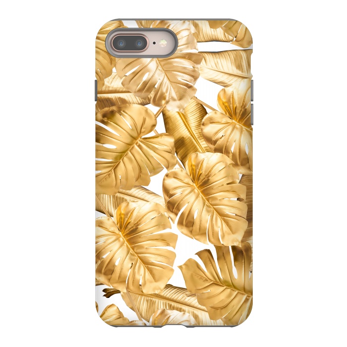 iPhone 8 plus StrongFit Aloha Gold Monstera Jungle by  Utart
