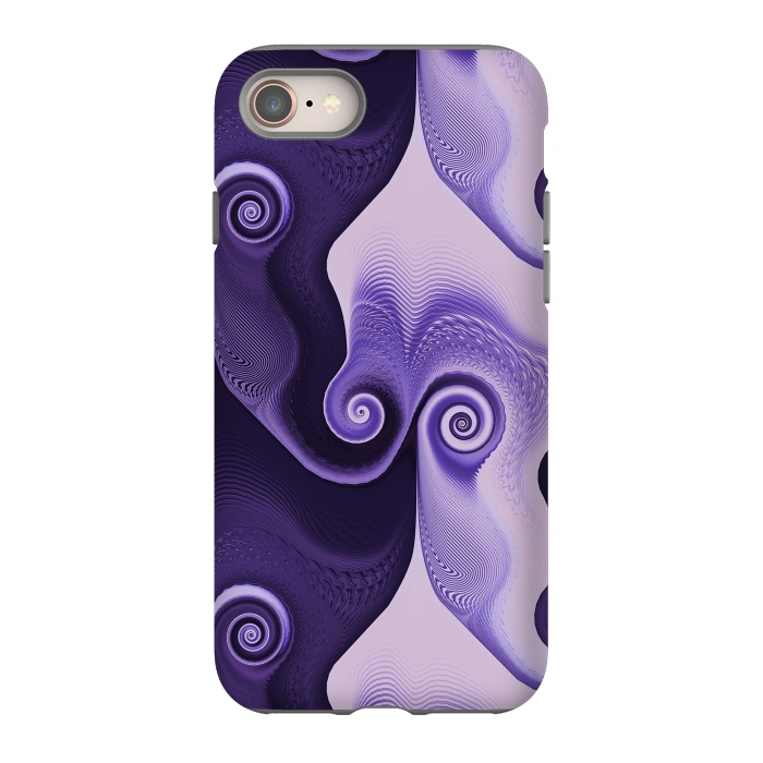 iPhone 8 StrongFit Fancy Purple Spirals by Andrea Haase