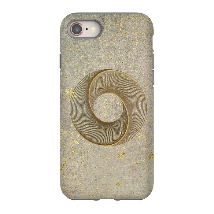 iPhone 8 StrongFit Golden Line Art Circles 2 by Andrea Haase