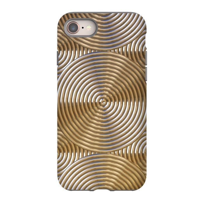 iPhone 8 StrongFit Shiny Golden Metal Embossed Circles 2 by Andrea Haase