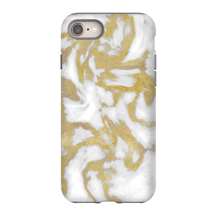 iPhone 8 StrongFit White Gold Faux Marble by Andrea Haase