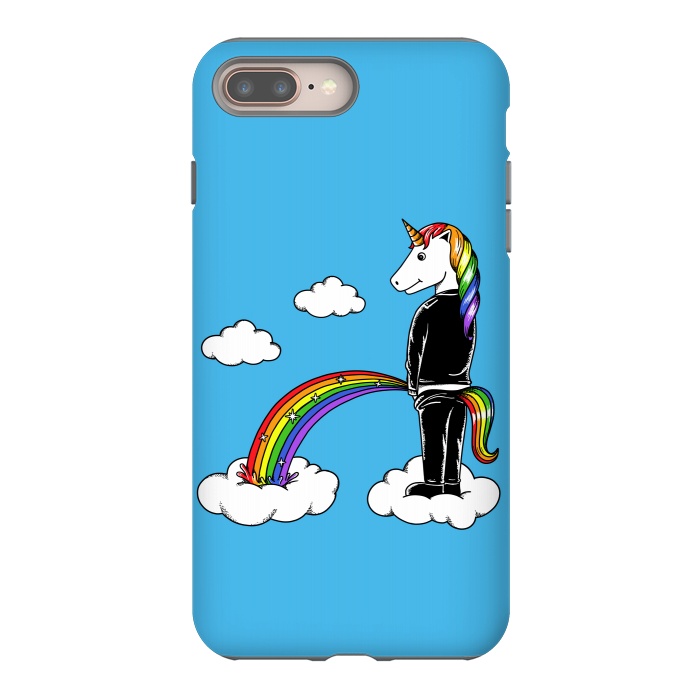 iPhone 8 plus StrongFit Unicorn Rainbow Blue by Coffee Man
