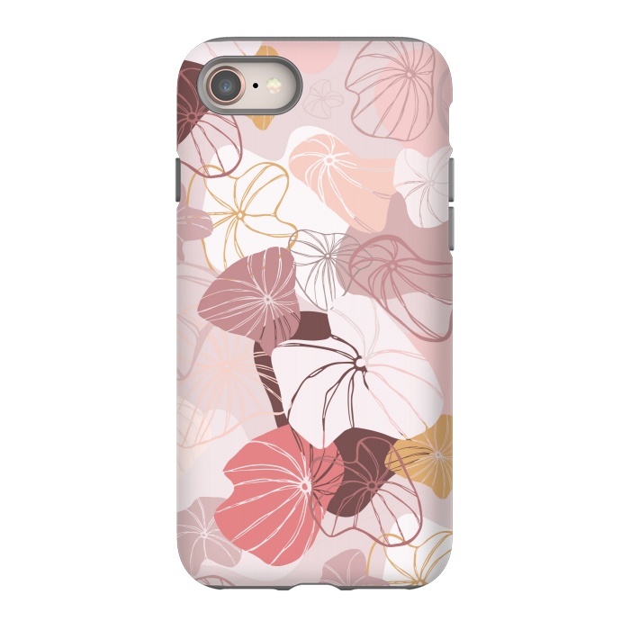 iPhone 8 StrongFit Abstract Dandelion Seeds on Pink by Paula Ohreen