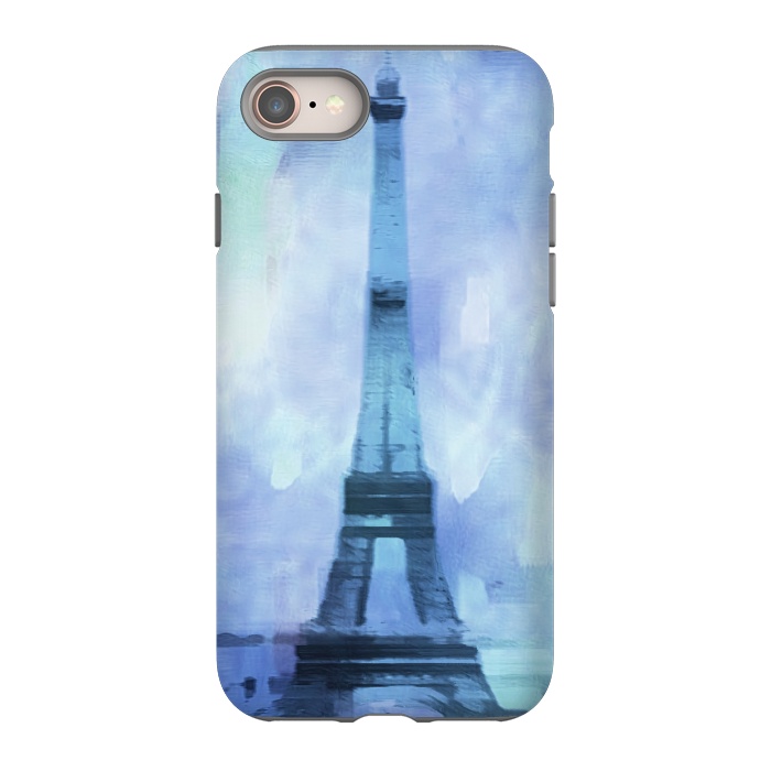 iPhone 8 StrongFit Blue Paris Watercolor  by Andrea Haase