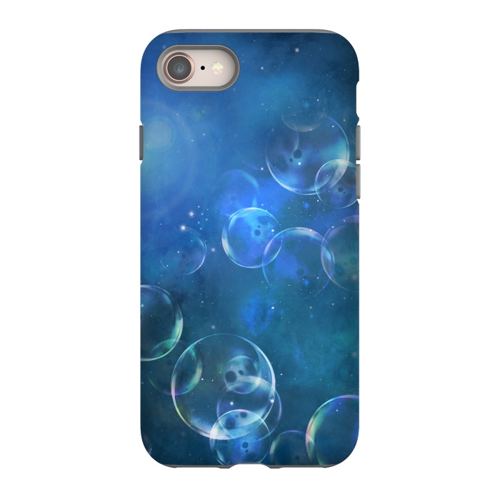 iPhone 8 StrongFit Surreal Blue Bubbles by Andrea Haase
