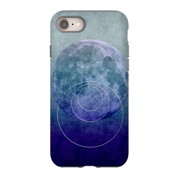 iPhone 8 StrongFit Blue Abstract Moon by Andrea Haase