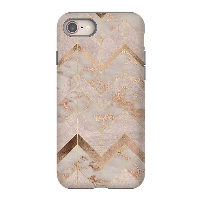 iPhone 8 StrongFit Marble Rosegold Chevron by  Utart