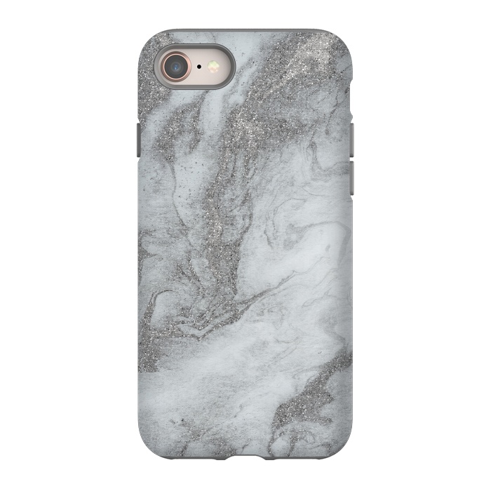 iPhone 8 StrongFit Grey Silver Marble 2 by Andrea Haase