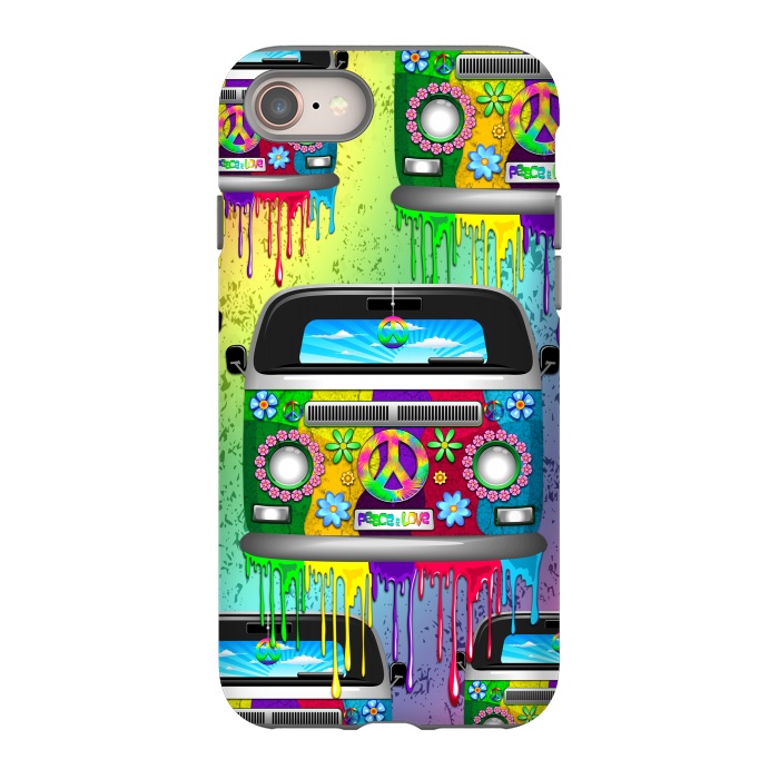iPhone 8 StrongFit Hippie Van Dripping Rainbow Paint by BluedarkArt