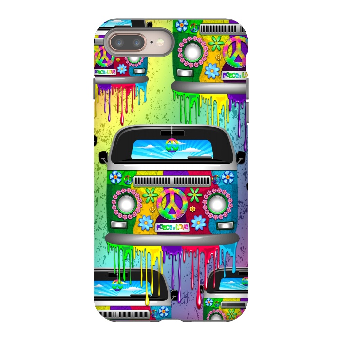 iPhone 8 plus StrongFit Hippie Van Dripping Rainbow Paint by BluedarkArt