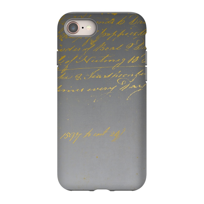 iPhone 8 StrongFit Golden Handwriting by Andrea Haase