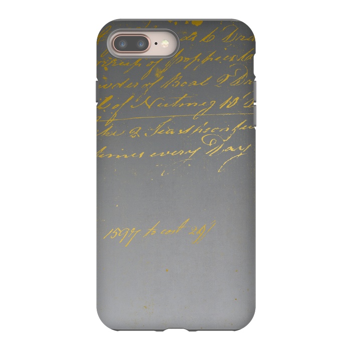iPhone 8 plus StrongFit Golden Handwriting by Andrea Haase