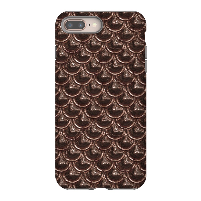 iPhone 8 plus StrongFit Brown Copper Metal Scales by Andrea Haase
