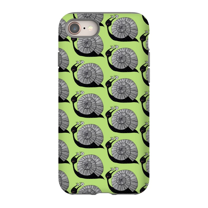 iPhone 8 StrongFit Cartoon Snail With Spiral Eyes Pattern by Boriana Giormova