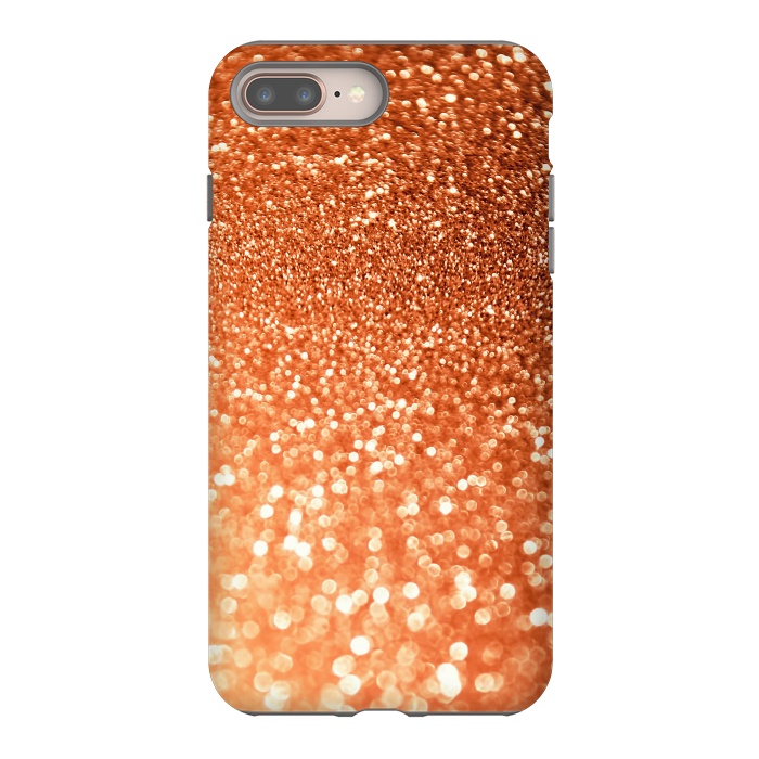 iPhone 8 plus StrongFit Peach Faux Glitter by  Utart