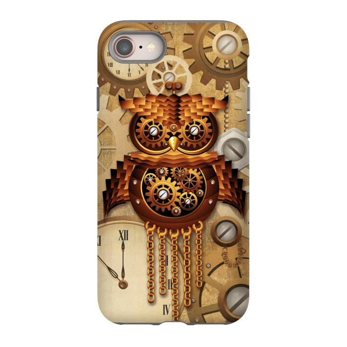 iPhone 8 StrongFit Owl Steampunk Vintage Style by BluedarkArt