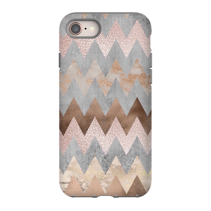 iPhone 8 StrongFit Rose Gold Marble Chevron by  Utart