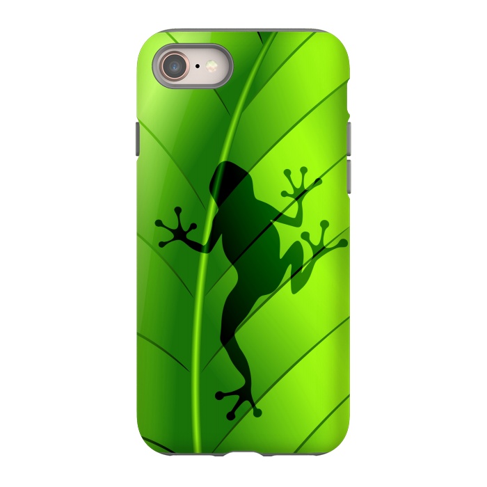 iPhone 8 StrongFit Frog Shape on Green Leaf by BluedarkArt