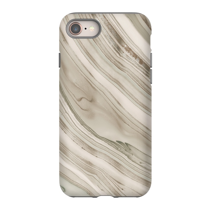 iPhone 8 StrongFit Greige Faux Marble Elegance 2 by Andrea Haase