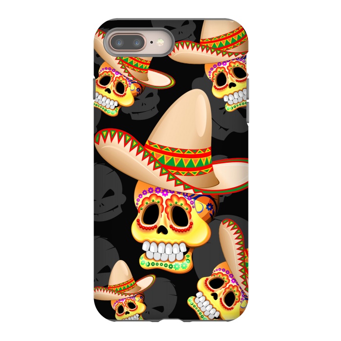 iPhone 8 plus StrongFit Mexico Sugar Skull with Sombrero by BluedarkArt