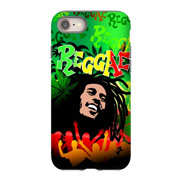 iPhone 8 StrongFit Reggae RastaMan Music Colors Fun and Marijuana by BluedarkArt
