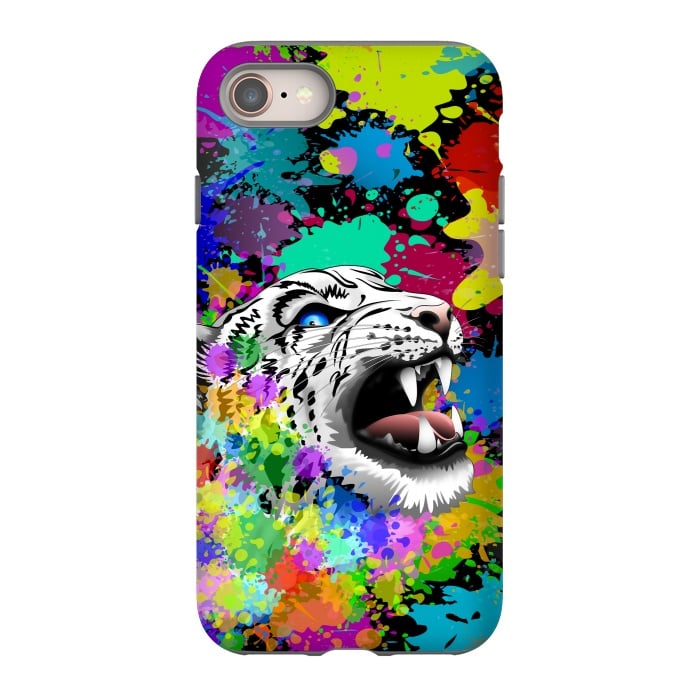 iPhone 8 StrongFit Leopard Psychedelic Paint Splats by BluedarkArt