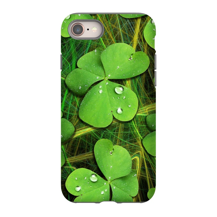 iPhone 8 StrongFit Shamrocks St Patrick with Dew Drops by BluedarkArt