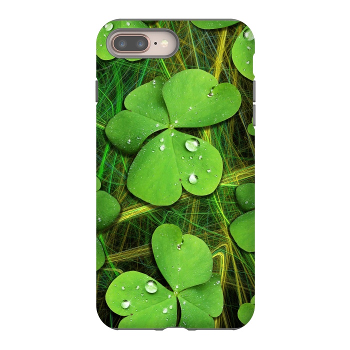 iPhone 8 plus StrongFit Shamrocks St Patrick with Dew Drops by BluedarkArt