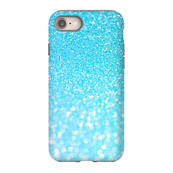 iPhone 8 StrongFit Sky Blue Faux Glitter by  Utart