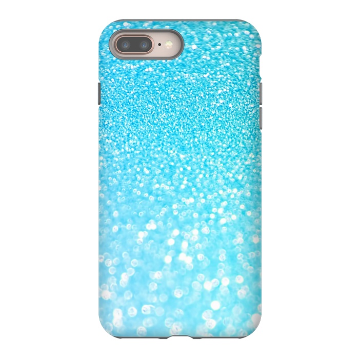 iPhone 8 plus StrongFit Sky Blue Faux Glitter by  Utart