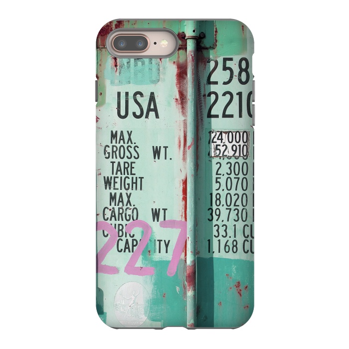 iPhone 8 plus StrongFit Turquoise Grafitti Container by Andrea Haase