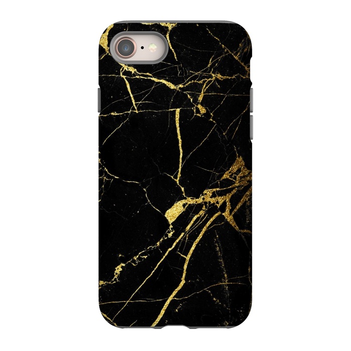 iPhone 8 StrongFit  Black-Gold Marble Impress by ''CVogiatzi.