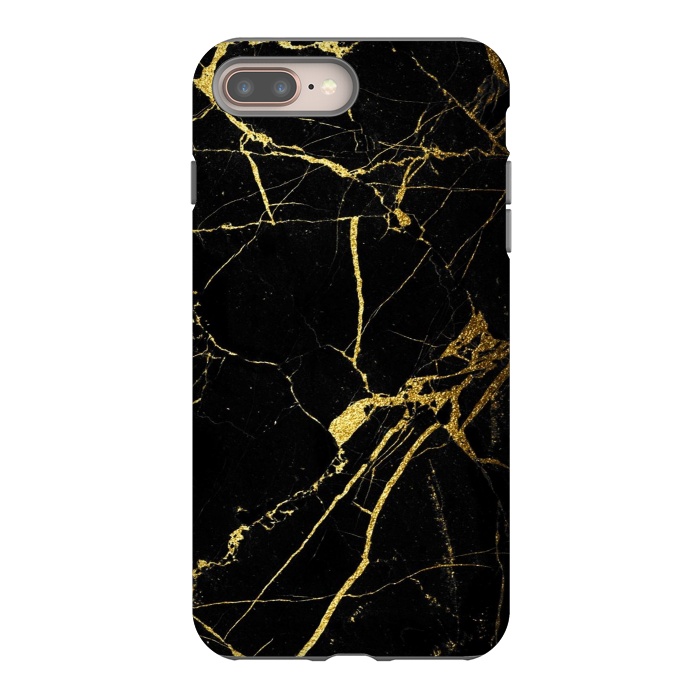 iPhone 8 plus StrongFit  Black-Gold Marble Impress by ''CVogiatzi.